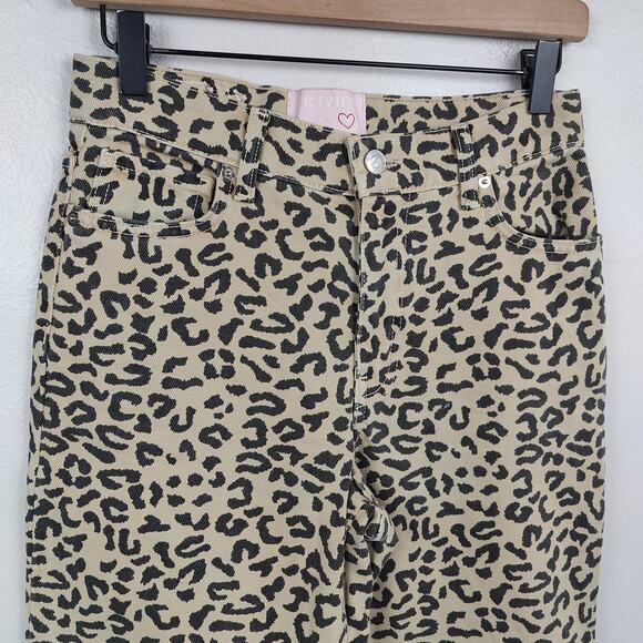 Revice Uptown On The Spot Leopard Animal Print Jeans Womens‎ 26 Leopard Print - Picture 2 of 10